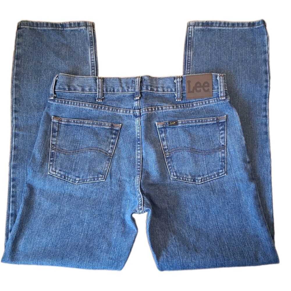 Lee Mens Regular Fit Denim Jeans 34x32 Blue Medium Wash Like New